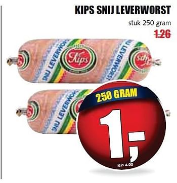 Aanbiedingen Kips snij leverworst - Kips - Geldig van 12/01/2015 tot 18/01/2015 bij MCD Supermarkten