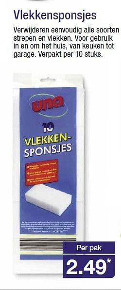 Aanbiedingen Vlekkensponsjes - Una - Geldig van 14/01/2015 tot 20/01/2015 bij Aldi