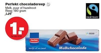 Aanbiedingen Perfekt chocoladereep  melk, puur of hazelnoot - Perfekt - Geldig van 14/01/2015 tot 20/01/2015 bij Hoogvliet