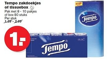 Aanbiedingen Tempo zakdoekjes of tissuebox  - Tempo - Geldig van 14/01/2015 tot 20/01/2015 bij Hoogvliet