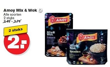 Aanbiedingen Amoy mix + wok - Amoy - Geldig van 14/01/2015 tot 20/01/2015 bij Hoogvliet