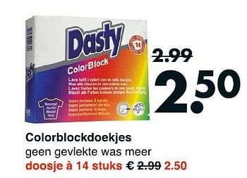Aanbiedingen Colorblockdoekjes - Dasty - Geldig van 12/01/2015 tot 24/01/2015 bij Wibra