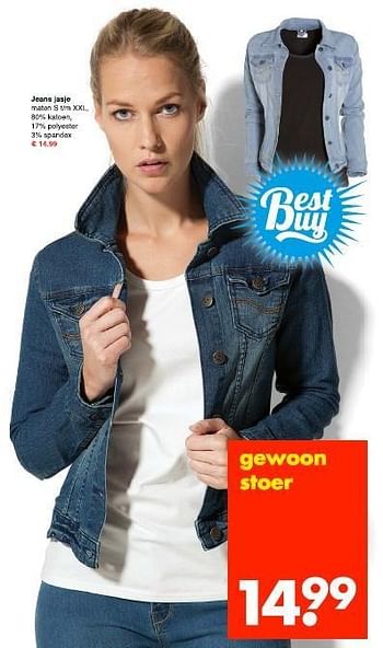 Aanbiedingen Jeans jasje - Huismerk - Wibra - Geldig van 12/01/2015 tot 24/01/2015 bij Wibra