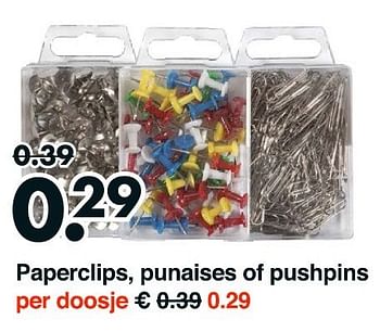 Aanbiedingen Paperclips,punaises of pushpins - Huismerk - Wibra - Geldig van 12/01/2015 tot 24/01/2015 bij Wibra