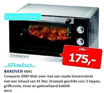 Aanbiedingen Steba bakoven compacte 2000 watt oven met een royale binnenruimte - Steba - Geldig van 12/01/2015 tot 25/01/2015 bij De Harense Smid
