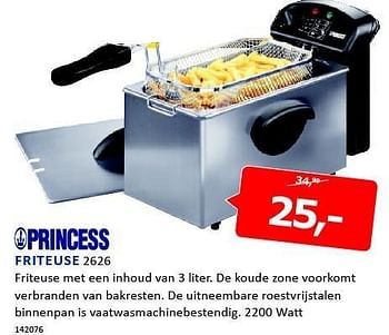 Aanbiedingen Princess friteuse friteuse met een inhoud van 3 liter - Princess - Geldig van 12/01/2015 tot 25/01/2015 bij De Harense Smid