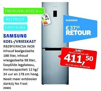 Aanbiedingen Samsung koel--vrieskast inhoud koelgedeelte 188 liter, inhoud - Samsung - Geldig van 12/01/2015 tot 25/01/2015 bij De Harense Smid