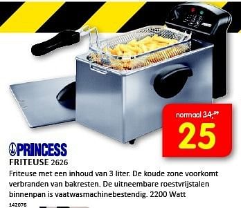 Aanbiedingen Princess friteuse friteuse met een inhoud van 3 liter - Princess - Geldig van 12/01/2015 tot 25/01/2015 bij It's Electronics