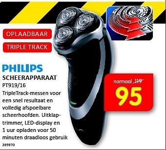 Aanbiedingen Philips scheerapparaat tripletrack-messen - Philips - Geldig van 12/01/2015 tot 25/01/2015 bij It's Electronics