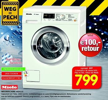 Aanbiedingen Miele wasmachine capaciteit tot 7 kilo, 1400 toeren - Miele - Geldig van 12/01/2015 tot 25/01/2015 bij It's Electronics