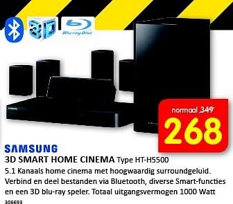 Aanbiedingen Samsung 3d smart home cinema - Samsung - Geldig van 12/01/2015 tot 25/01/2015 bij It's Electronics