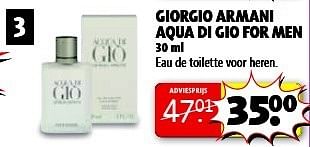Aanbiedingen Giorgio armani aqua di gio for men - Giorgio Armani - Geldig van 13/01/2015 tot 25/01/2015 bij Kruidvat