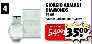 Aanbiedingen Giorgio armani diamonds - Giorgio Armani - Geldig van 13/01/2015 tot 25/01/2015 bij Kruidvat