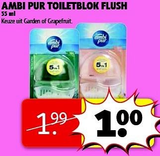 Aanbiedingen Ambi pur toiletblok flush - Ambi Pur - Geldig van 13/01/2015 tot 25/01/2015 bij Kruidvat