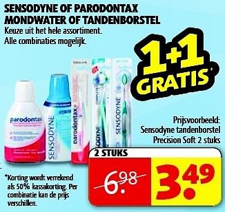 Aanbiedingen Sensodyne of parodontax mondwater of tandenborstel - Parodontax - Geldig van 13/01/2015 tot 25/01/2015 bij Kruidvat