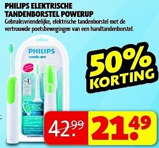 Aanbiedingen Philips elektrische tandenborstel powerup - Philips - Geldig van 13/01/2015 tot 25/01/2015 bij Kruidvat