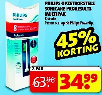 Aanbiedingen Philips opzetborstels sonicare proresults multipak - Philips - Geldig van 13/01/2015 tot 25/01/2015 bij Kruidvat