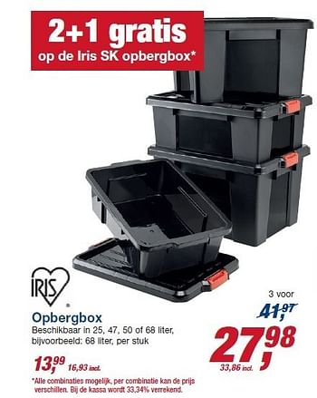 Aanbiedingen Opbergbox beschikbaar - Iris - Geldig van 14/01/2015 tot 27/01/2015 bij Makro