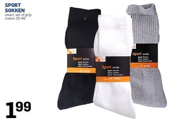 Aanbiedingen Sport sokken zwart, wit of grijs - Huismerk - Action - Geldig van 05/01/2015 tot 01/02/2015 bij Action