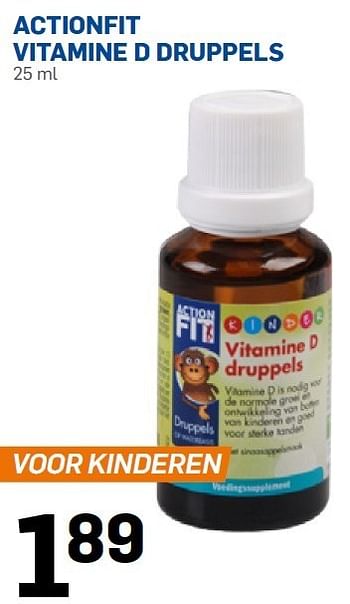 Aanbiedingen Actionfit vitamine d druppels - Actionfit - Geldig van 05/01/2015 tot 01/02/2015 bij Action