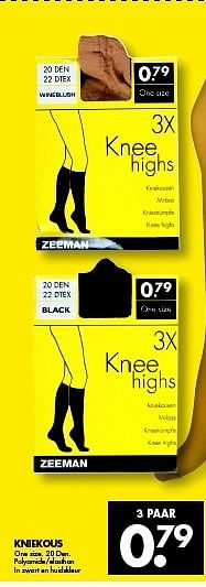 Aanbiedingen Kniekous polyamide-elasthan in zwart en huidskleur - Huismerk - Zeeman  - Geldig van 17/01/2015 tot 24/01/2015 bij Zeeman