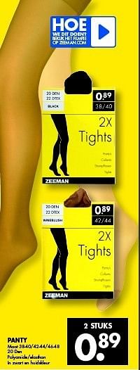 Aanbiedingen Panty polyamide-elasthan in zwart en huidskleur - Huismerk - Zeeman  - Geldig van 17/01/2015 tot 24/01/2015 bij Zeeman