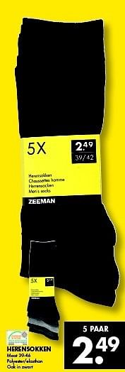 Aanbiedingen Herensokken polyester-elasthan ook in zwart - Huismerk - Zeeman  - Geldig van 17/01/2015 tot 24/01/2015 bij Zeeman