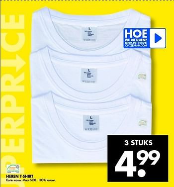 Aanbiedingen Heren t-shirt - Huismerk - Zeeman  - Geldig van 17/01/2015 tot 24/01/2015 bij Zeeman