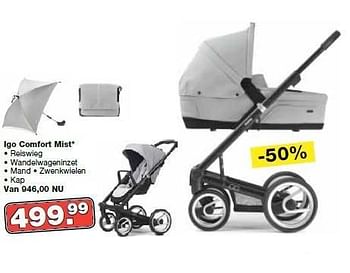 Aanbiedingen Igo comfort mist reiswieg wandelwageninzet - Igo - Geldig van 11/01/2015 tot 01/02/2015 bij Baby & Tiener Megastore