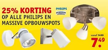 Aanbiedingen Philips en massive opbouwspots - Philips - Geldig van 12/01/2015 tot 01/02/2015 bij Fixet
