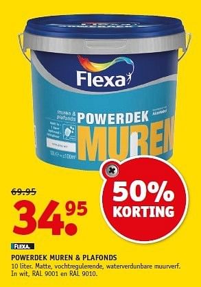 Aanbiedingen Powerdek muren + plafonds - Flexa - Geldig van 12/01/2015 tot 01/02/2015 bij Fixet