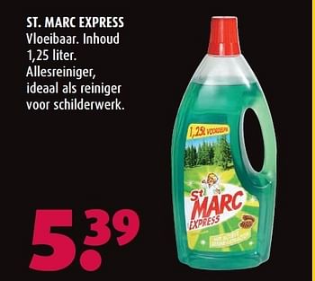 Aanbiedingen St. marc express vloeibaar. inhoud - St Marc - Geldig van 12/01/2015 tot 01/02/2015 bij Hubo