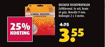 Aanbiedingen Deltafix tochtprofielen zelfklevend. in wit, bruin - Huismerk - Hubo  - Geldig van 12/01/2015 tot 01/02/2015 bij Hubo