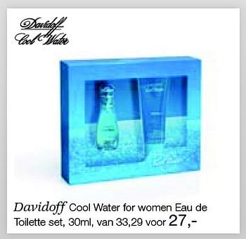 Aanbiedingen Davidoff cool water for women eau de toilette - Davidoff - Geldig van 26/12/2014 tot 06/02/2015 bij De Bijenkorf