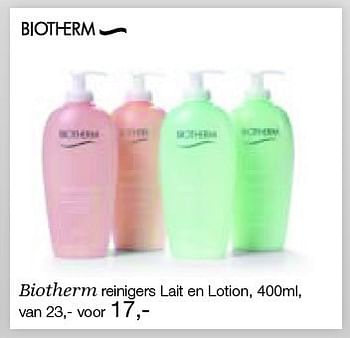 Aanbiedingen Biotherm reinigers lait en lotion - Biotherm - Geldig van 26/12/2014 tot 06/02/2015 bij De Bijenkorf