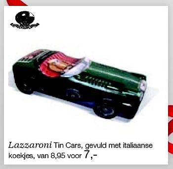Aanbiedingen Lazzaroni tin cars, gevuld met italiaanse koekjes - Lazzaroni - Geldig van 26/12/2014 tot 06/02/2015 bij De Bijenkorf