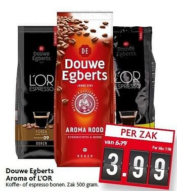 Aanbiedingen Douwe egberts aroma of l`or koffie- of espresso bonen - Douwe Egberts - Geldig van 18/01/2015 tot 24/01/2015 bij Deka Markt