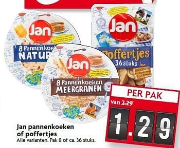 Aanbiedingen Jan pannenkoeken of poffertjes - Jan - Geldig van 18/01/2015 tot 24/01/2015 bij Deka Markt