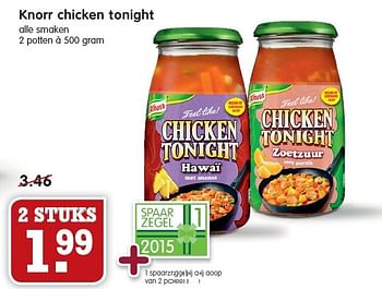 Aanbiedingen Knorr chicken tonight - Knorr - Geldig van 18/01/2015 tot 24/01/2015 bij Em-té