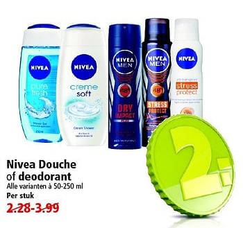 Aanbiedingen Nivea douche of deodorant - Nivea - Geldig van 18/01/2015 tot 24/01/2015 bij Plus