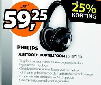 Aanbiedingen Philips bluetooth koptelefoon - Philips - Geldig van 19/01/2015 tot 25/01/2015 bij Expert