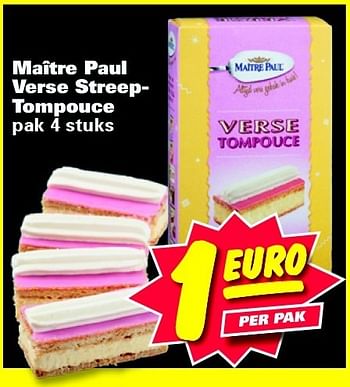 Aanbiedingen Maître paul verse streeptompouce - Maitre Paul - Geldig van 19/01/2015 tot 25/01/2015 bij Nettorama