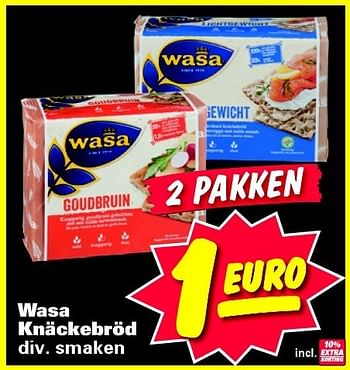 Aanbiedingen Wasa knäckebröd - Wasa - Geldig van 19/01/2015 tot 25/01/2015 bij Nettorama