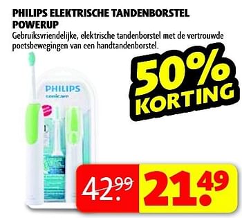 Aanbiedingen Philips elektrische tandenborstel powerup - Philips - Geldig van 20/01/2015 tot 25/01/2015 bij Kruidvat