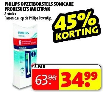 Aanbiedingen Philips opzetborstels sonicare proresults multipak - Philips - Geldig van 20/01/2015 tot 25/01/2015 bij Kruidvat