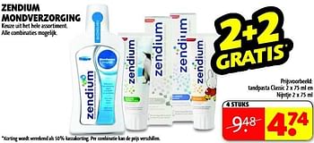 Aanbiedingen Zendium mondverzorging - Zendium - Geldig van 20/01/2015 tot 25/01/2015 bij Kruidvat