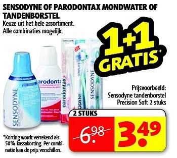 Aanbiedingen Sensodyne of parodontax mondwater of tandenborstel - Parodontax - Geldig van 20/01/2015 tot 25/01/2015 bij Kruidvat