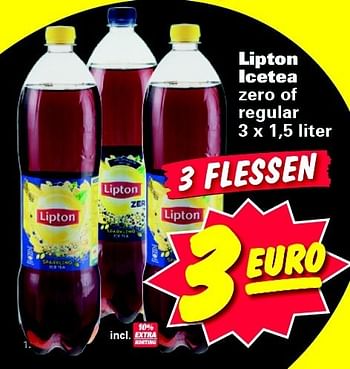 Aanbiedingen Lipton icetea zero of regular - Lipton - Geldig van 19/01/2015 tot 25/01/2015 bij Nettorama