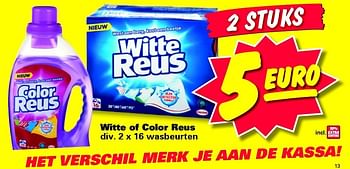 Aanbiedingen Witte of color reus - Witte reus - Geldig van 19/01/2015 tot 25/01/2015 bij Nettorama