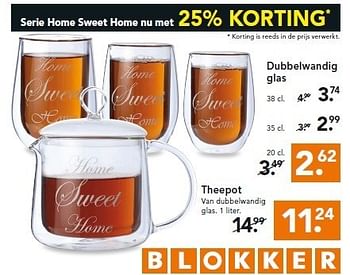 Aanbiedingen Dubbelwandig glas - Huismerk - Blokker - Geldig van 19/01/2015 tot 26/01/2015 bij Blokker